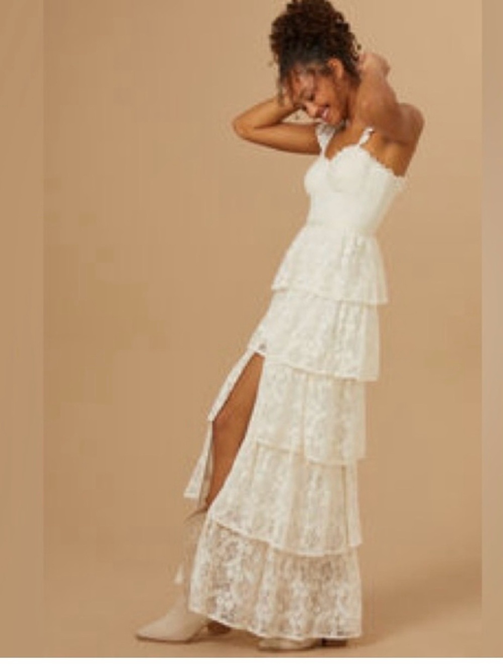 Altar'd State Umbar Embroidered Floral White Lace Dress - Picture 4 of 13